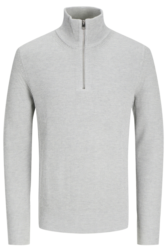 JJEPERFECT KNIT HALF ZIP SN 12257773 Light Grey Melange